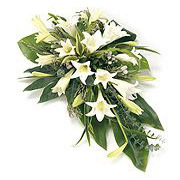 white and green floral spray